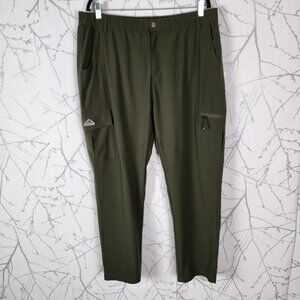 Outdoor Sports Olive Green Nylon Stretch Cargo Hiking Pants